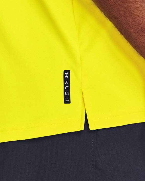 Men's UA RUSH™ Energy Short Sleeve, Yellow, pdpMainDesktop image number 3